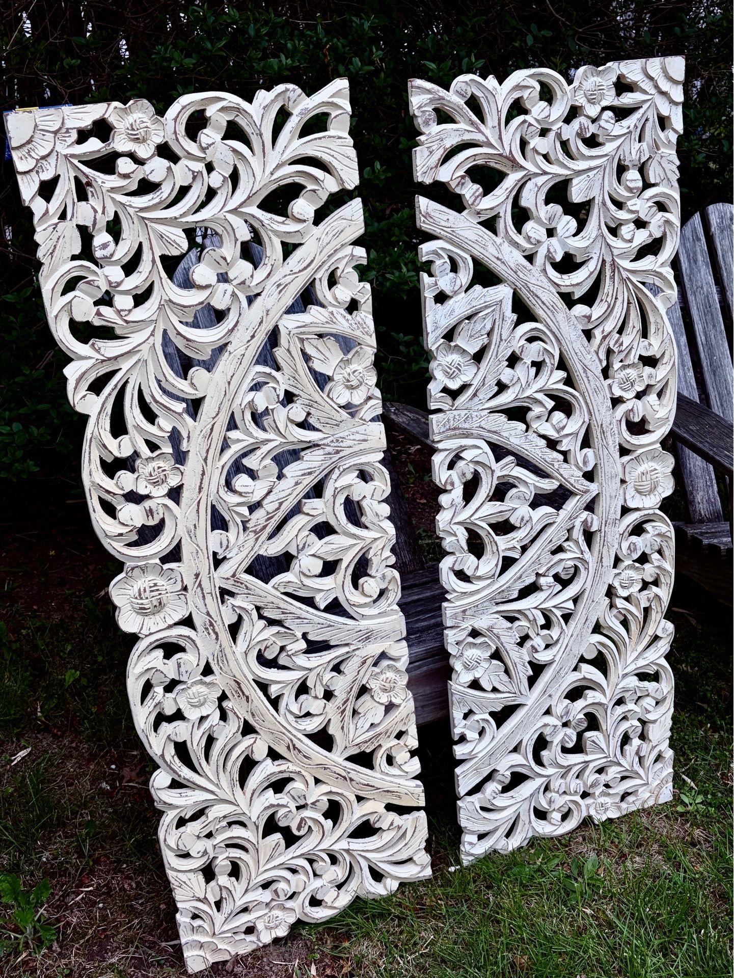 Carved Wood Duo Panels