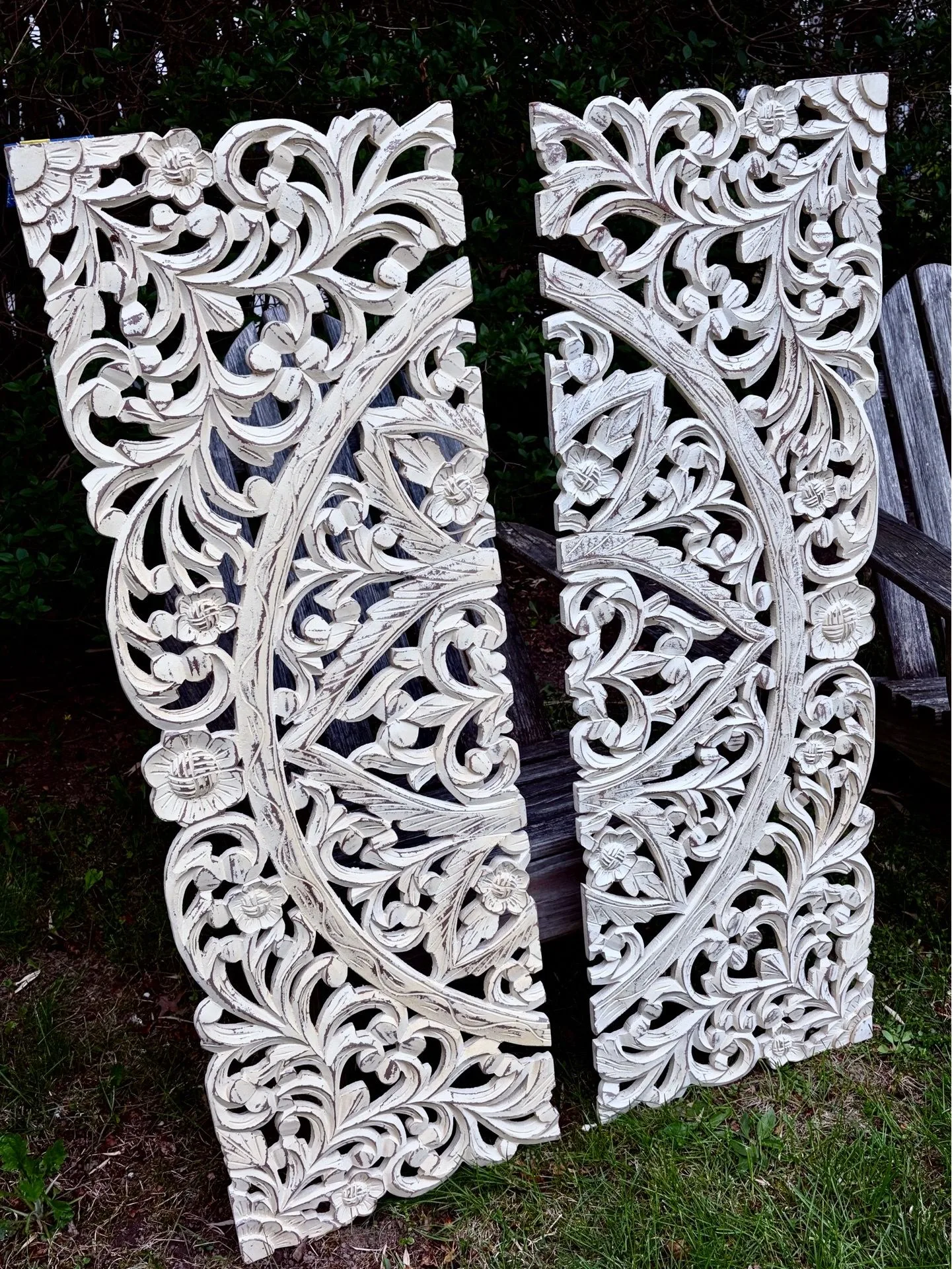 Carved Wood Duo Panels
