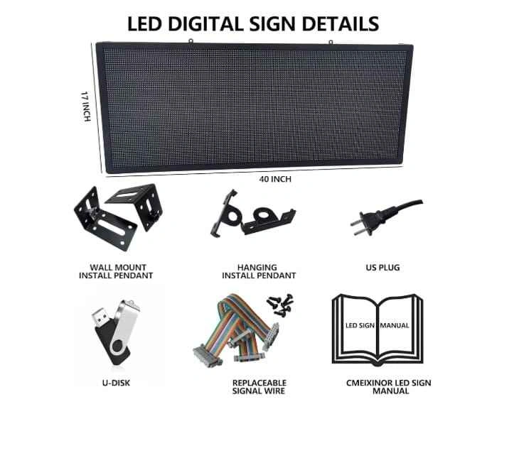 P6 Outdoor LED Sign 40"x17" Full Color Scrolling Sign - photo 4