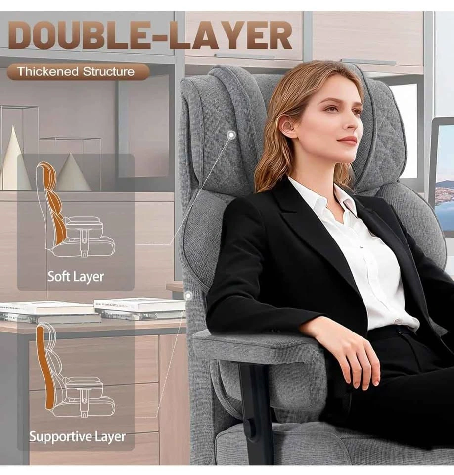 Big and Tall Office Chair, Gaming Chair with Breathable Linen - photo 4