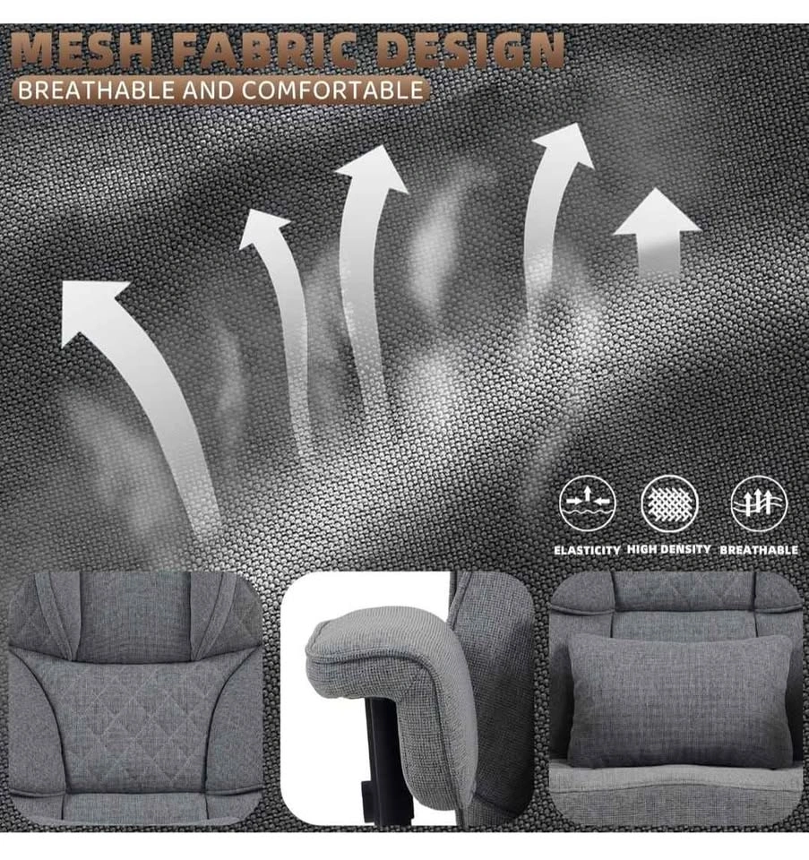 Big and Tall Office Chair, Gaming Chair with Breathable Linen - photo 5