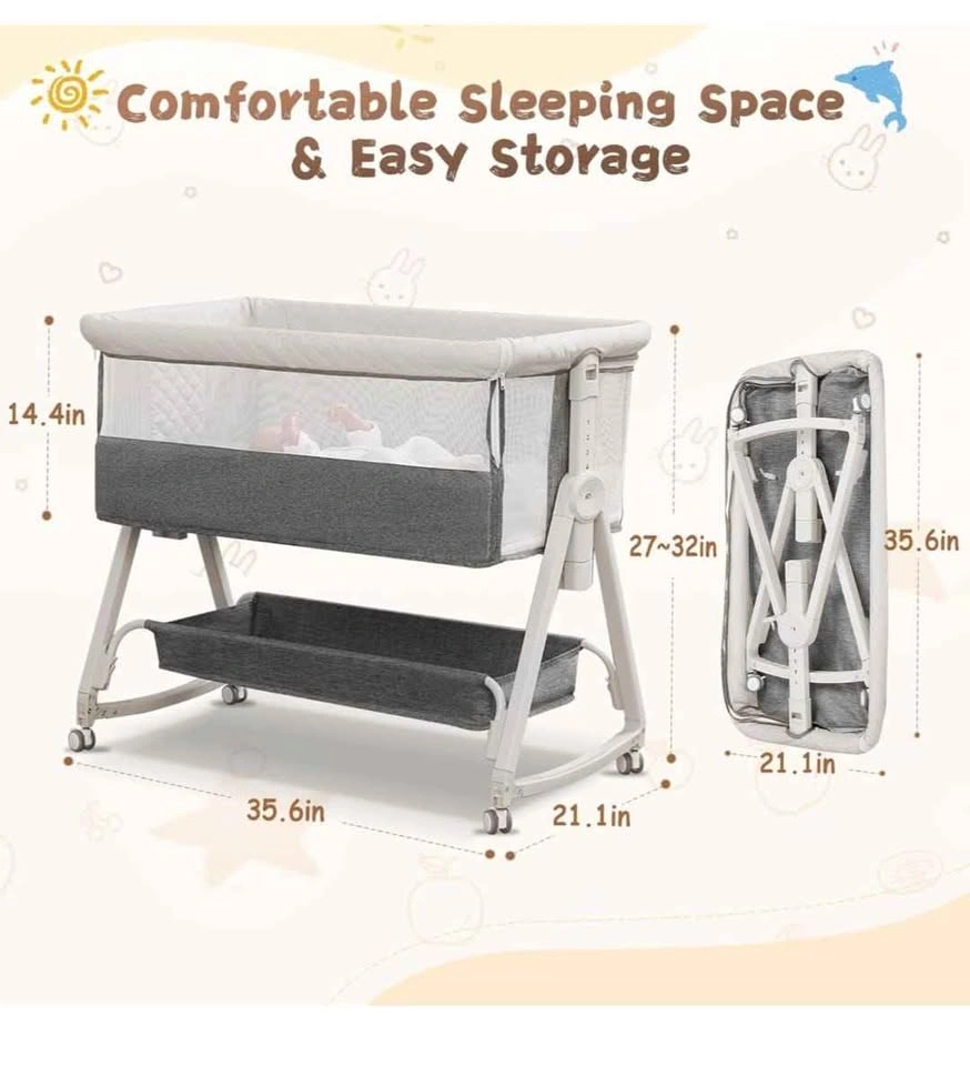 Baby Bassinet Bedside Sleeper with Wheels - photo 2