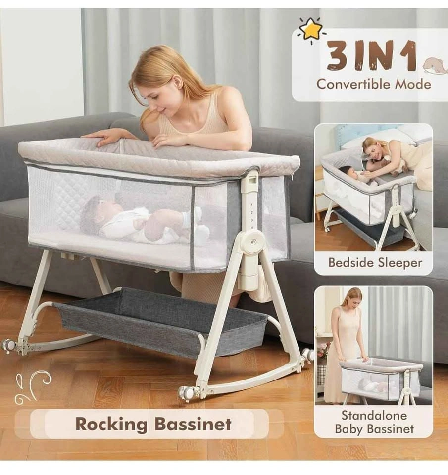 Baby Bassinet Bedside Sleeper with Wheels - photo 3