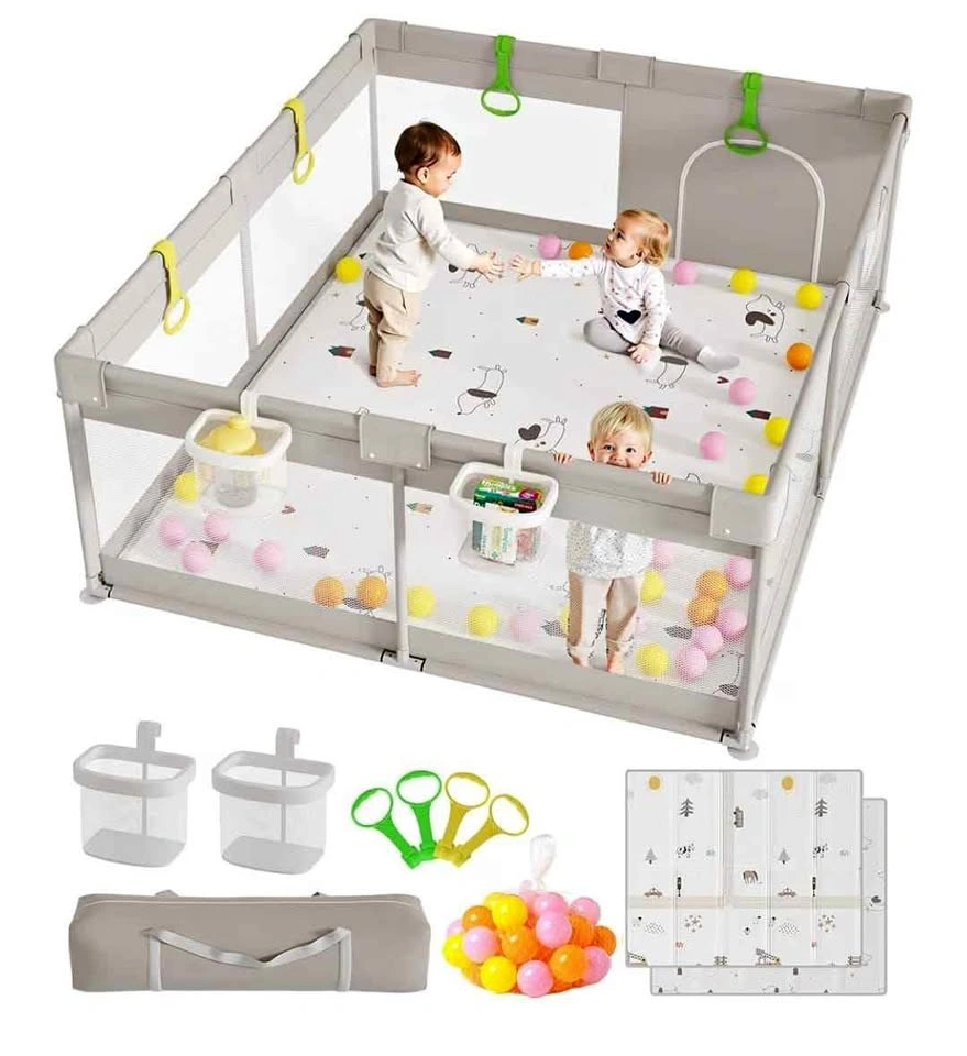 Large Safe Baby Playpen - 59x71inch Extra Large Play Pen with Ma