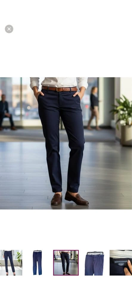 Ralph Lauren Navy Straight leg Dress Pants - photo 2