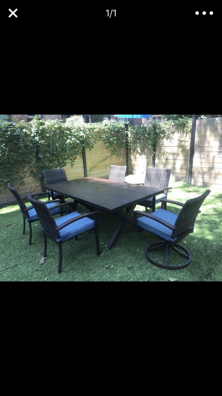 6-Person Aluminum Patio Table / 7-Piece Set