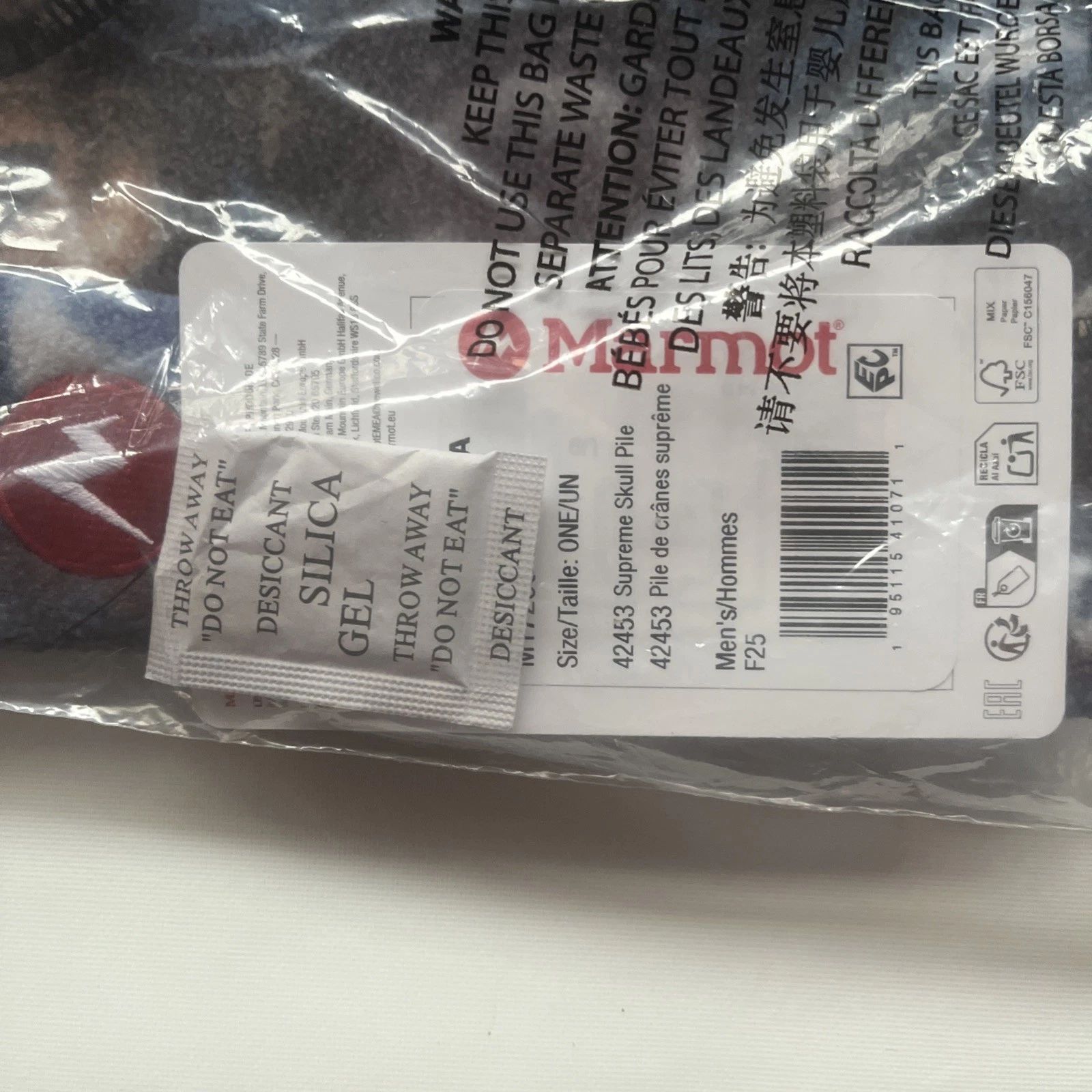 FW25 Supreme X Marmot Fleece Balaclava Skull Pile - photo 4