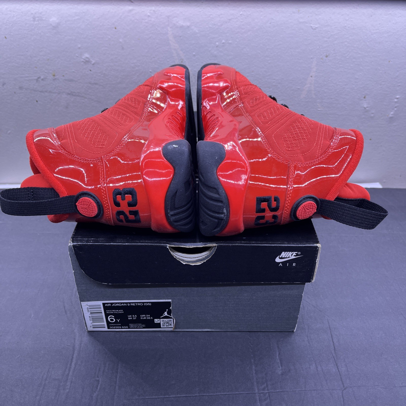 Air Jordan 9 Retro (GS) Chile Red Size 6Y 302359-600 Brand New - photo 4