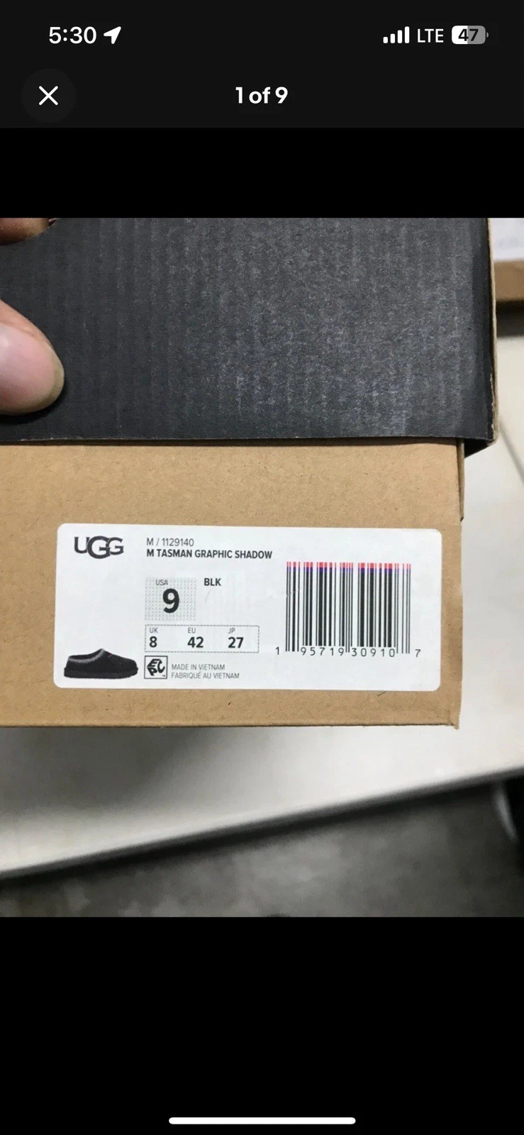 UGG Tasman Slipper 'Graphic Shadow - Black' 1129140 BLK Men's