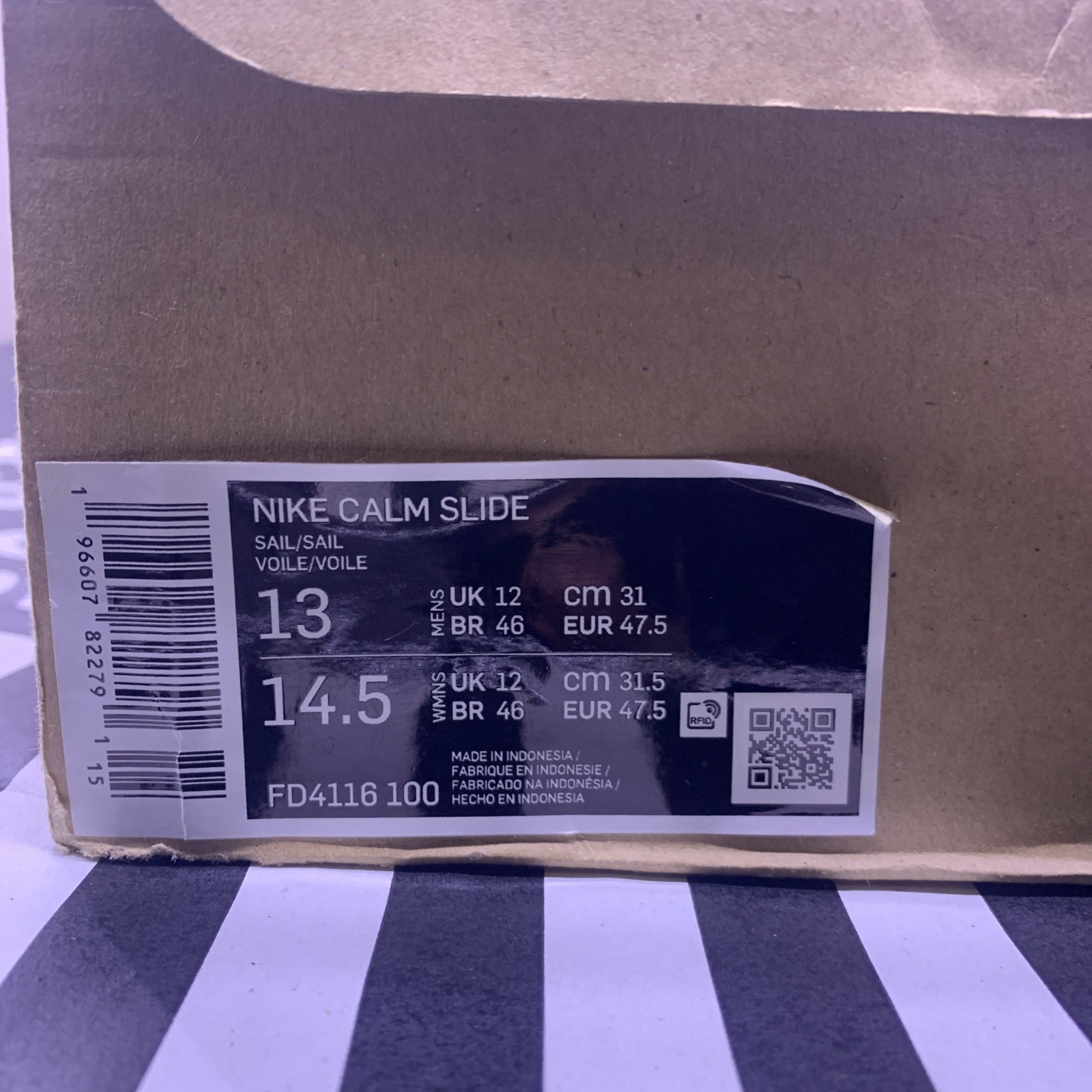 New Men's Nike Calm Slide Sail/Sail Size 13 (W 14.5)