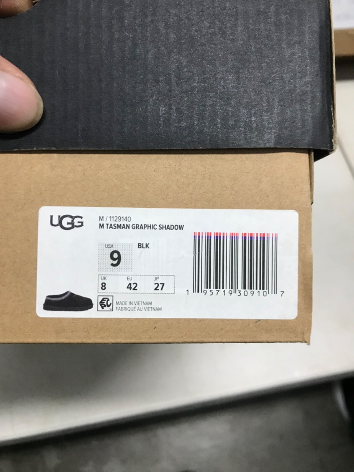 UGG Tasman Graphic Shadow Suede/Wool Slippers - Men US 11 / EUR
