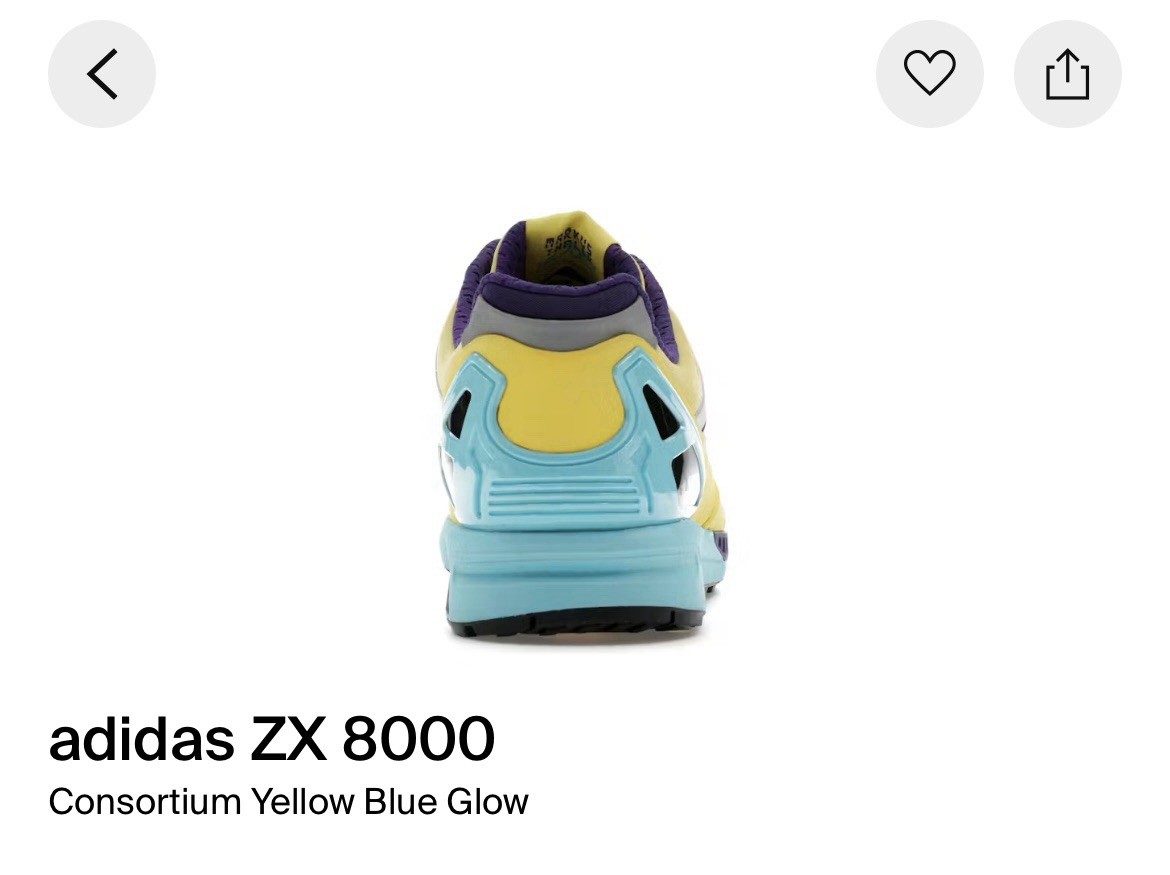 adidas ZX 8000 Consortium Yellow Blue Glow Men's Size 5 - photo 3