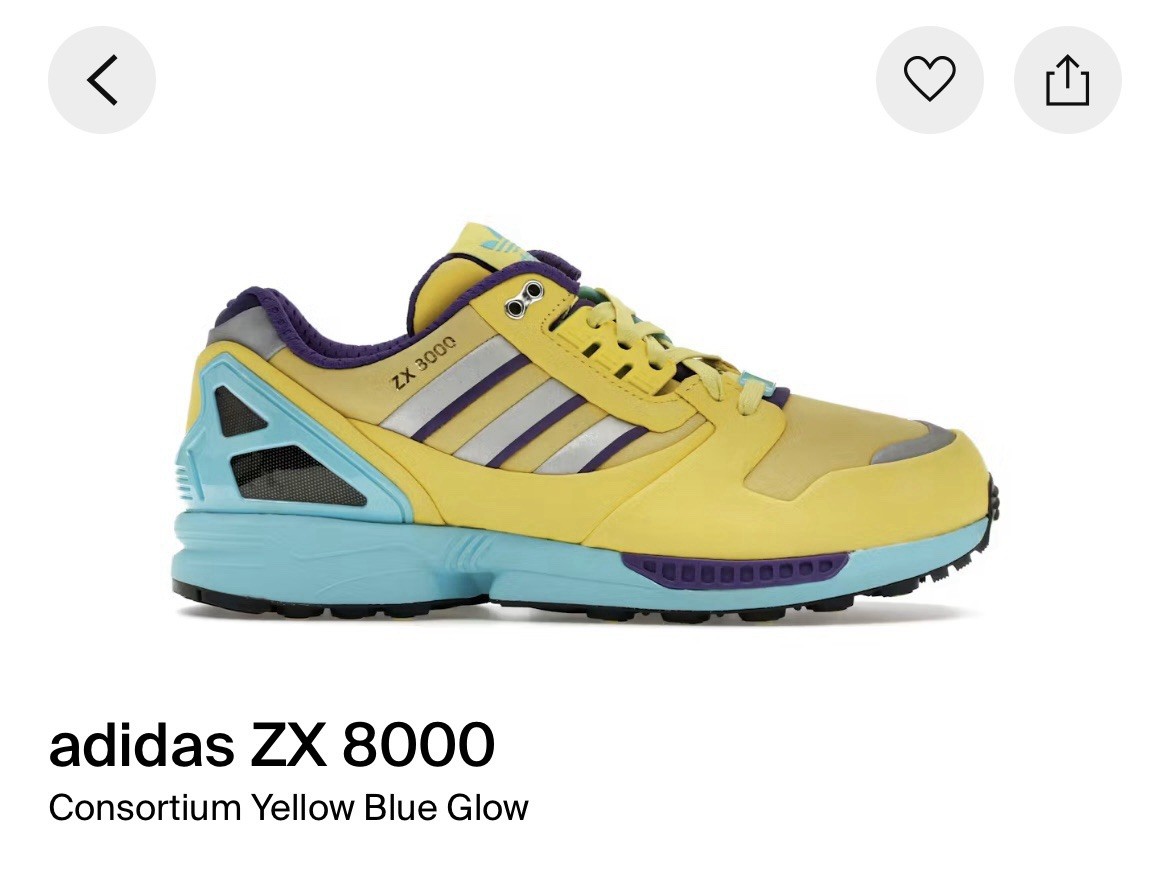 adidas ZX 8000 Consortium Yellow Blue Glow Men's Size 5 - photo 4