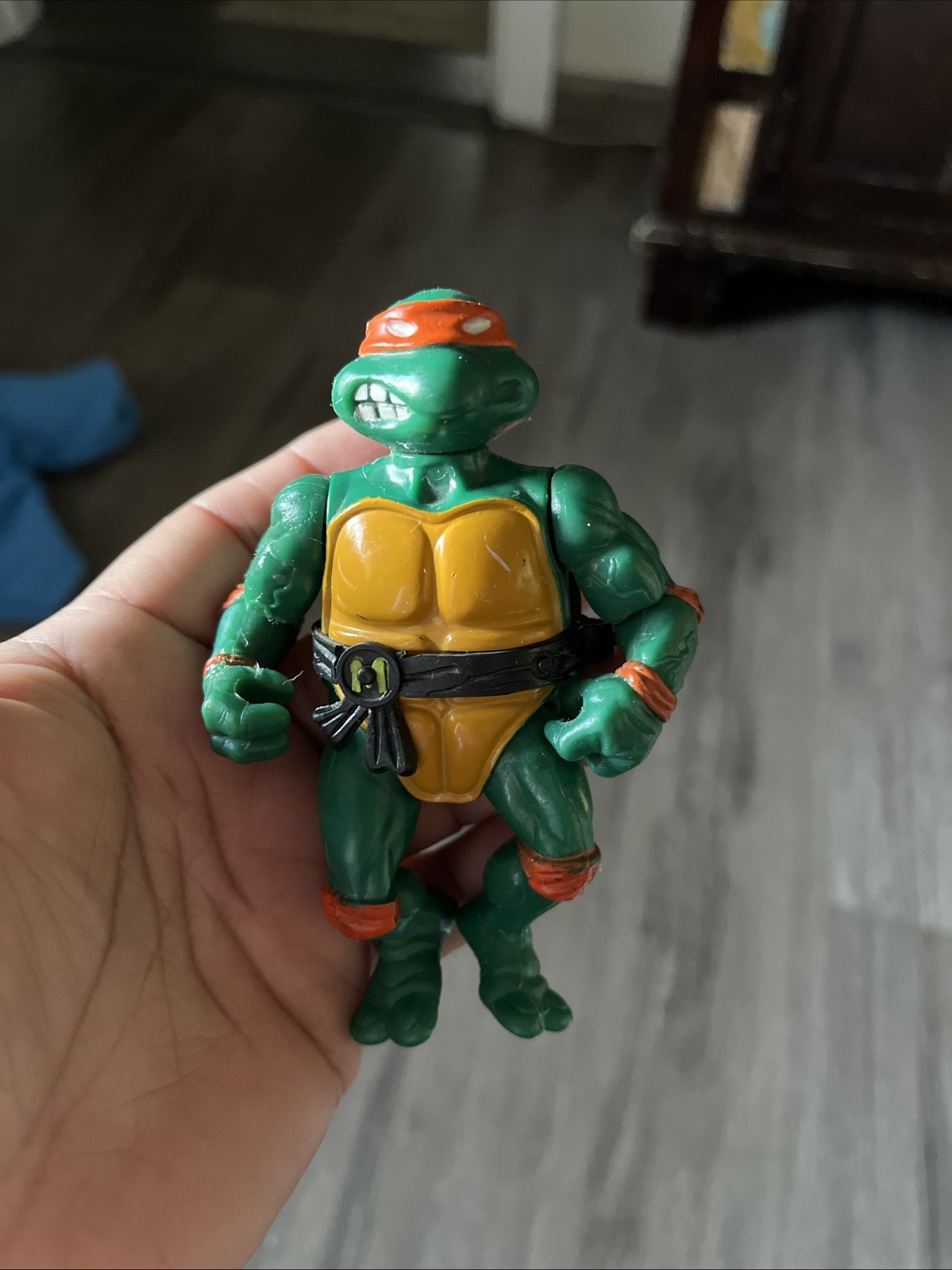 Orange Mask Michelangelo TMNT Action Figure Toy 1989 - photo 5
