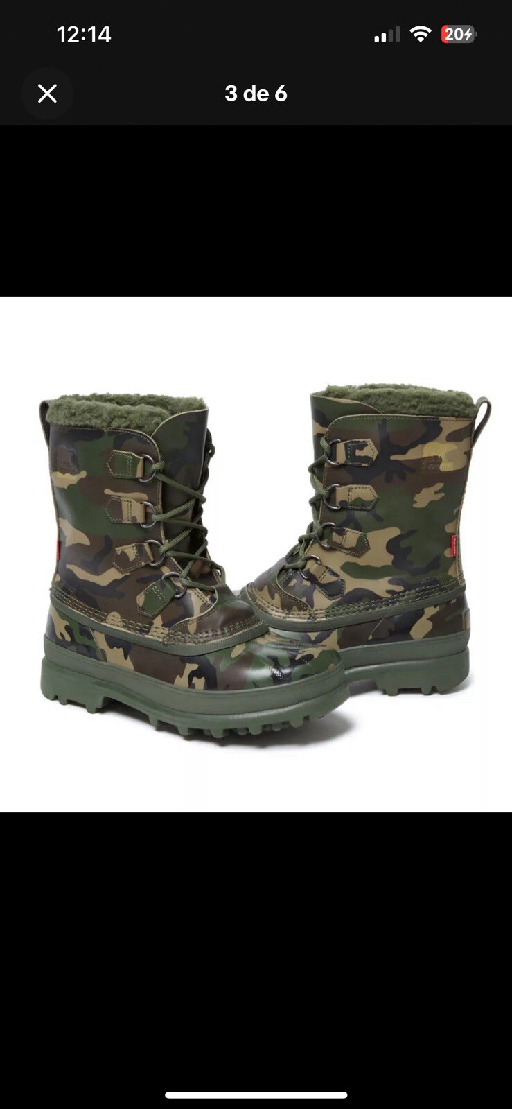 Size 9.5 Supreme x Sorel Caribou Boots - Woodland Camo - photo 4