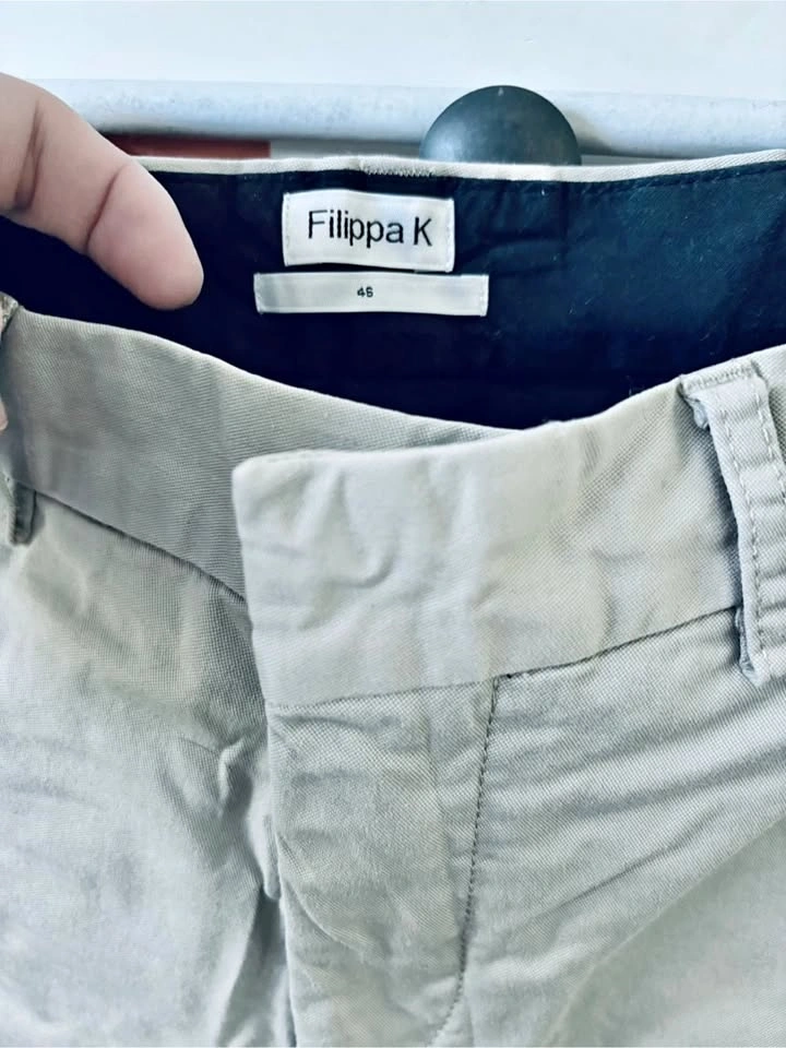 Filippa K Beige Cotton Blend Trousers - Size 46