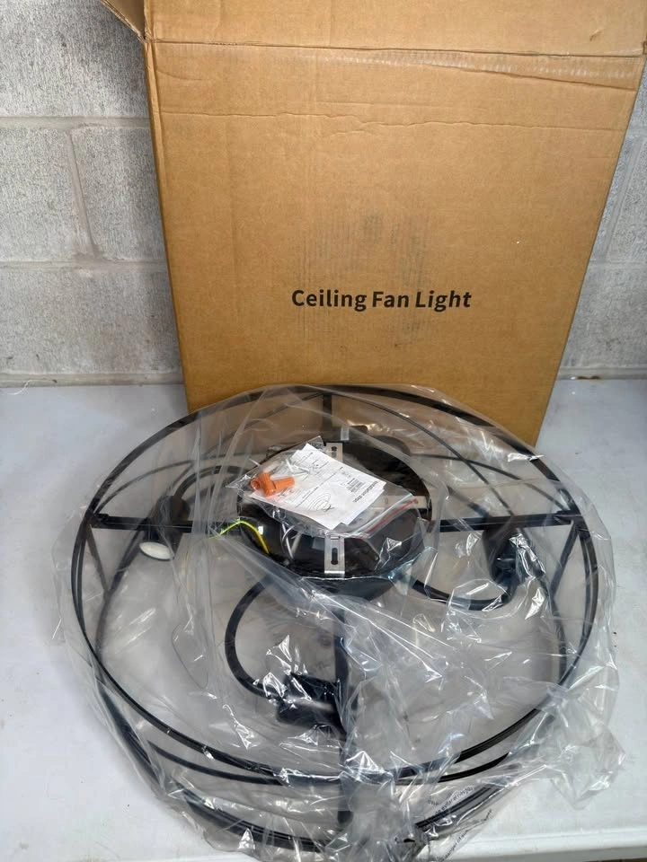 PUSU Caged Low Profile Ceiling Fan with Light | 19.7 inch Retro - photo 2