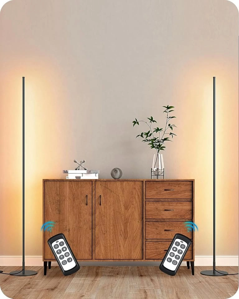 EDISHINE LED Corner Lamp, Set of 2, Dimmable, Remote