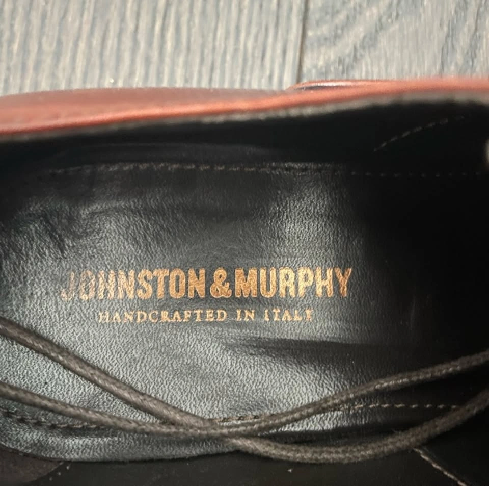 Johnston & Murphy CAP TOE Dress Shoes Brown Calfskin Leather 9.5 - photo 5