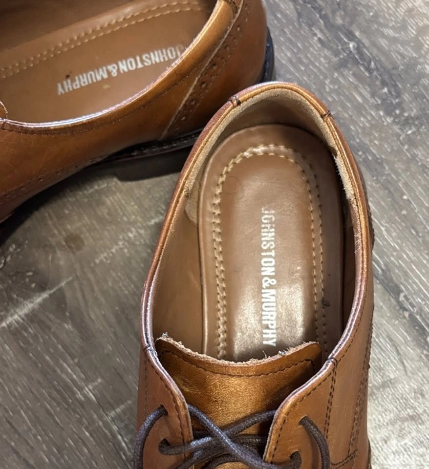 Johnston & Murphy Men's Brown Wingtip Dress Shoes US 9M - photo 2