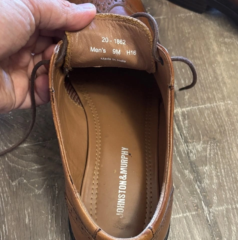 Johnston & Murphy Men's Brown Wingtip Dress Shoes US 9M - photo 5