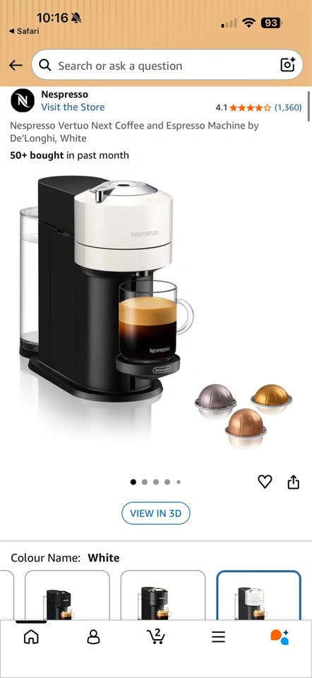 Nespresso Vertuo Next Coffee Machine White New in Box - photo 4