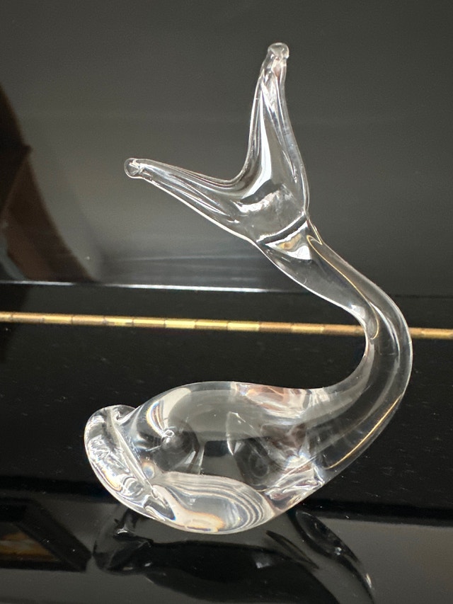 Vilca Italian Art Glass Crystal Dolphin Figurine