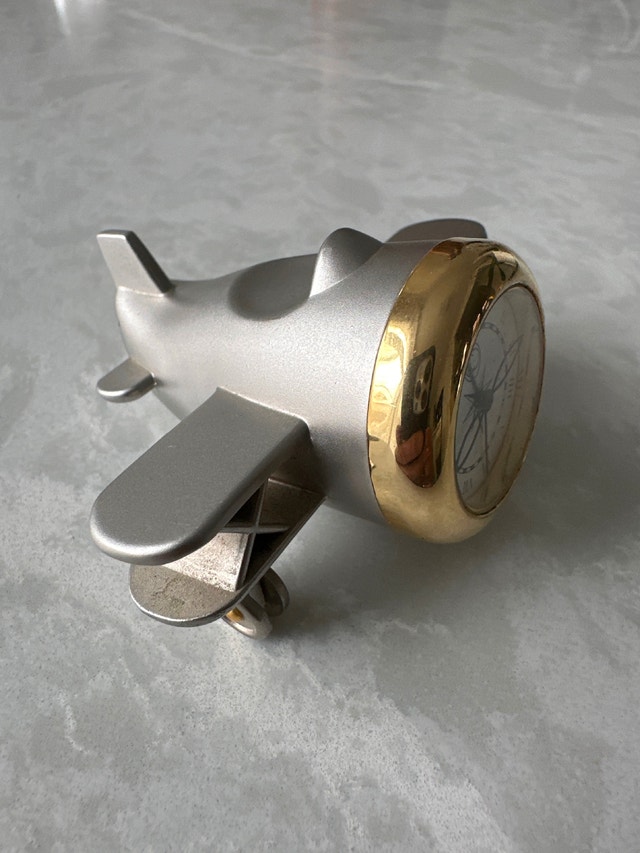 CARLO ORSINI QUARTZ BATTERY AIRPLANE TRAVEL CLOCK/PAPERWEIGHT - photo 3