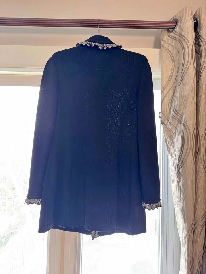 St John Collection long black blazer.