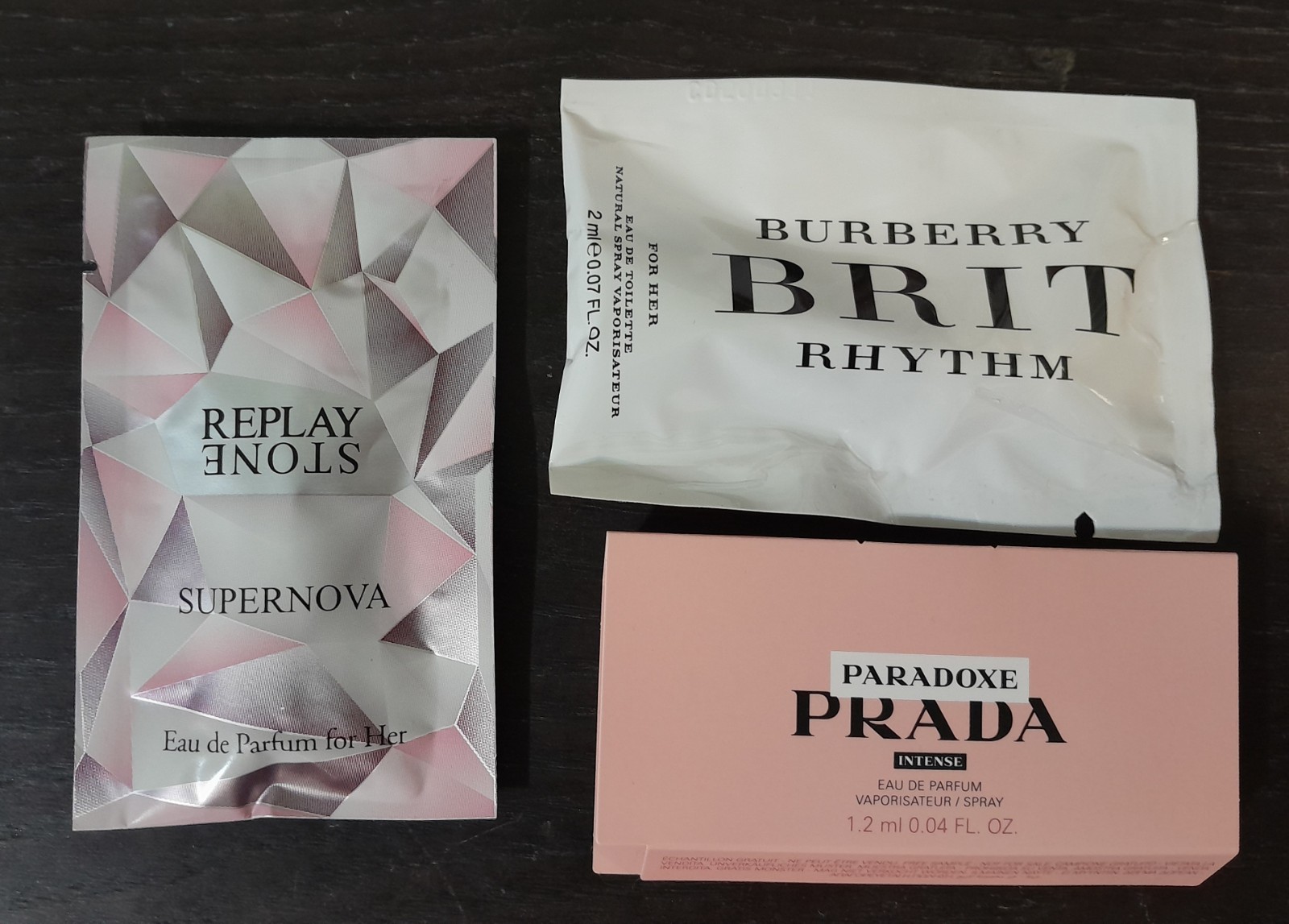 3 Pack Women's Parfum Travel Spray Prada Burberry