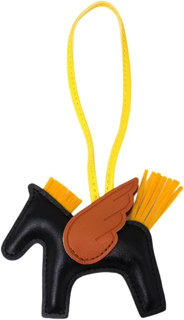 Leather Rodeo Horse Bag Charm Keychain - photo 3