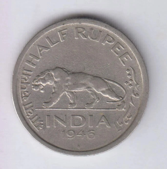 British India 1/2 Rupee Coin King George VI Km:553 1946-1947 - photo 3