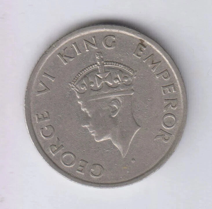 British India 1/2 Rupee Coin King George VI Km:553 1946-1947 - photo 4