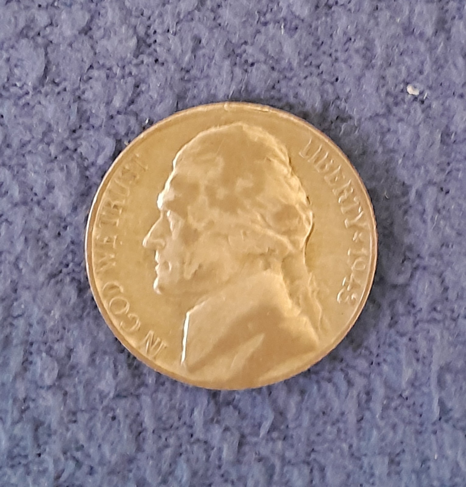 1943 S Jefferson Wartime Nickel 35% Silver 5c US Coin