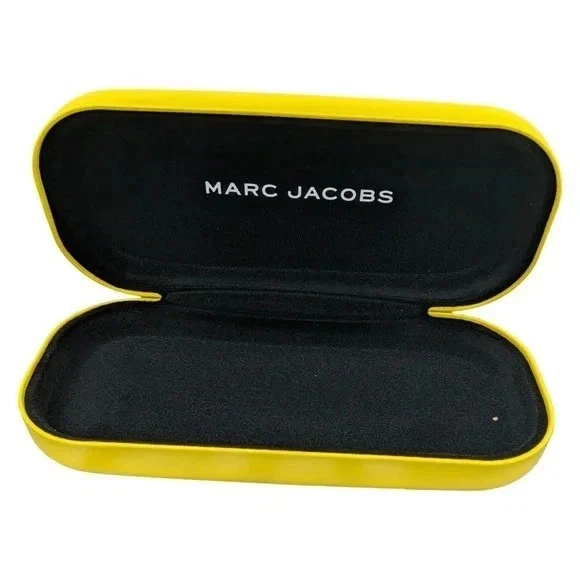 Marc Jacobs Sunglasses Eyeglasses Case Yellow Leather Hard Shell - photo 3