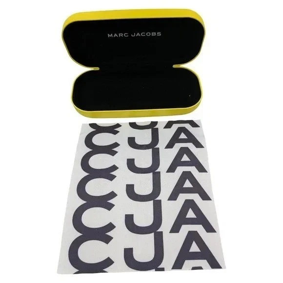 Marc Jacobs Sunglasses Eyeglasses Case Yellow Leather Hard Shell - photo 5