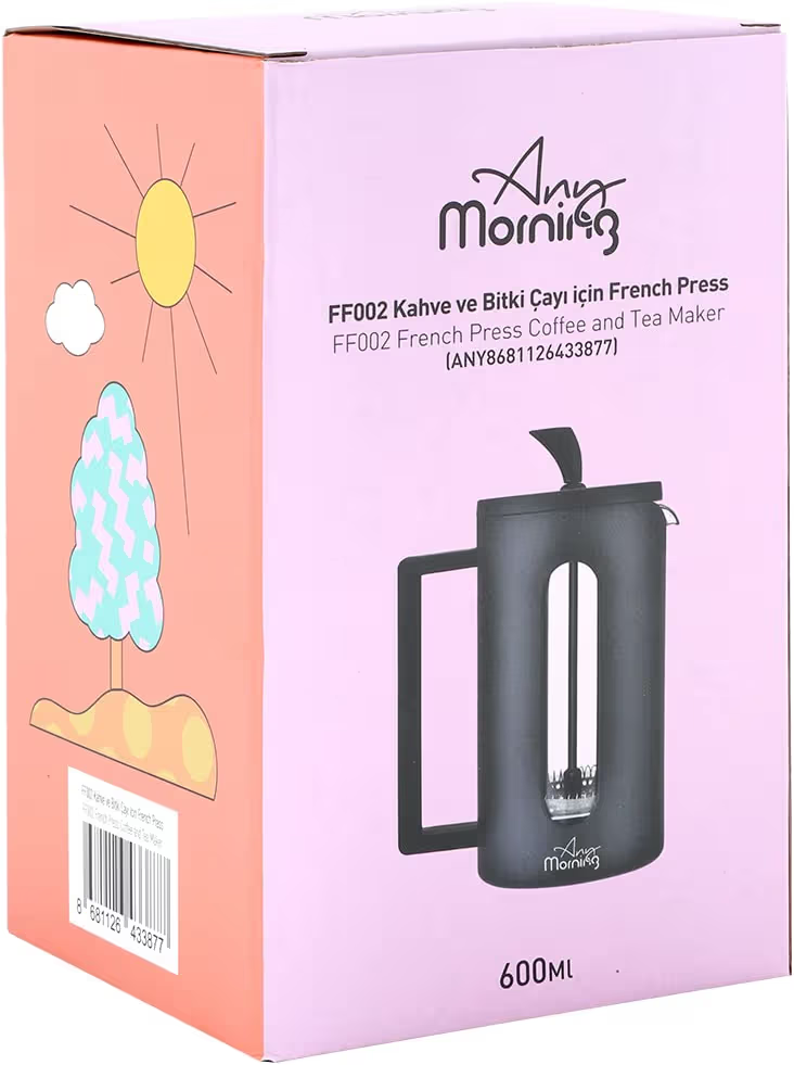 Stainless Steel Borosilicate Glass French Press Coffee Maker