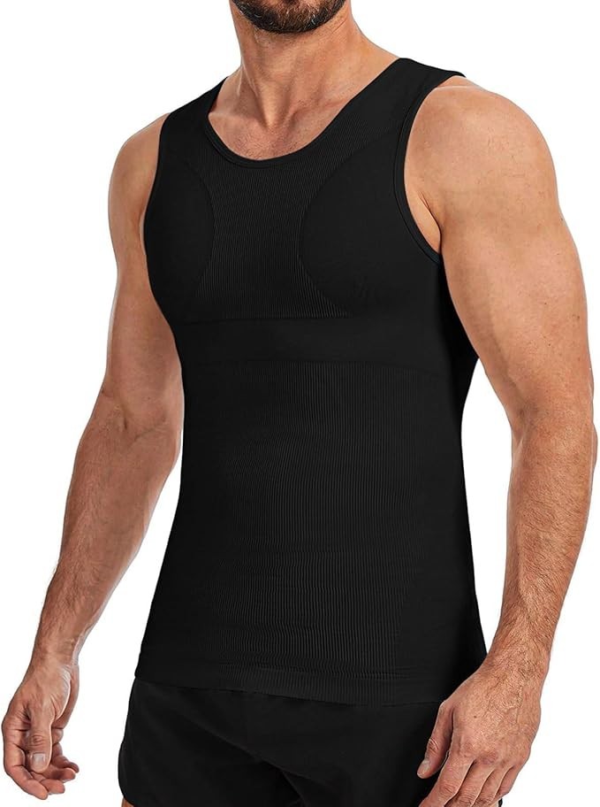 Men's Slimming Body Shaper Vest - Black XL - photo 2
