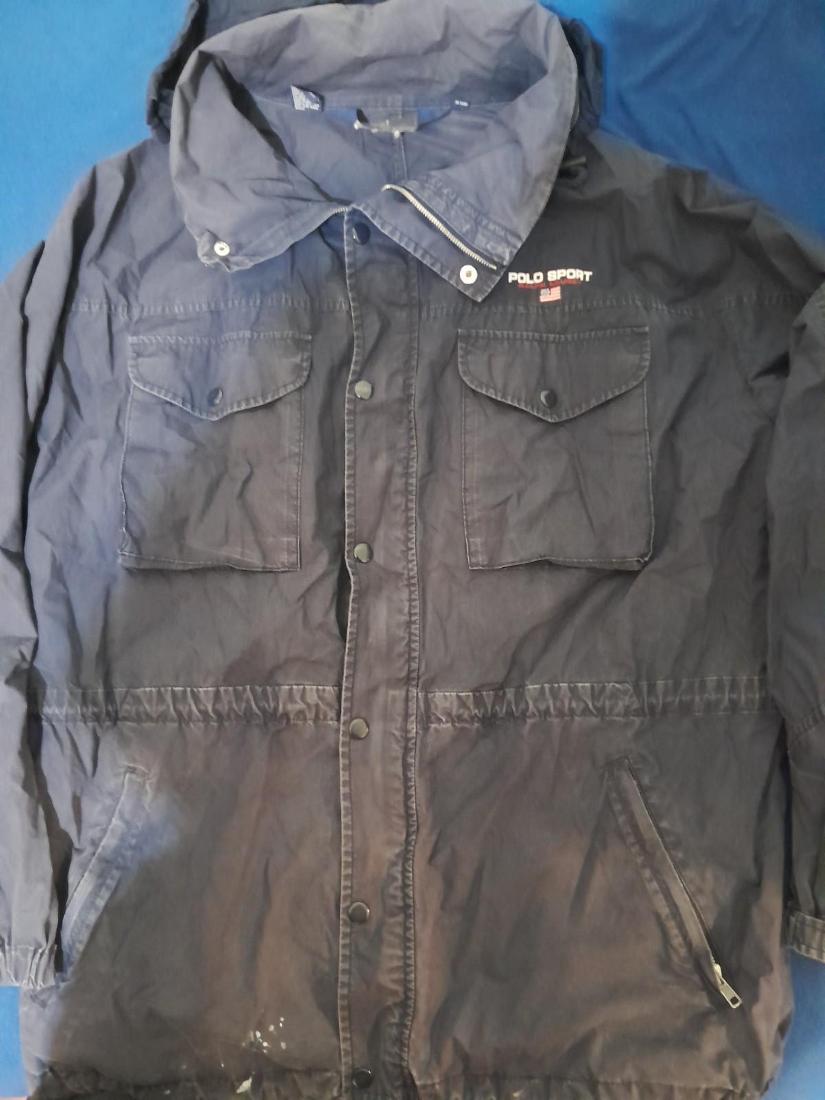 Polo Ralph Lauren Vintage Military Hooded Patch Field Jacket Dar