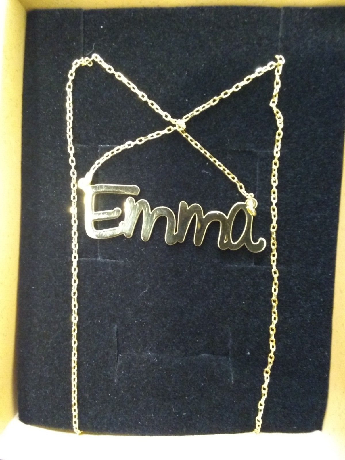 14k Gold Plated Name Necklace - EMMA - 20 Inches