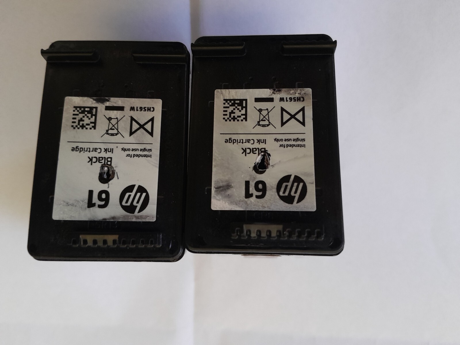 Genuine HP 61 Black Ink Empty Cartridges Lot of 2 Authentic