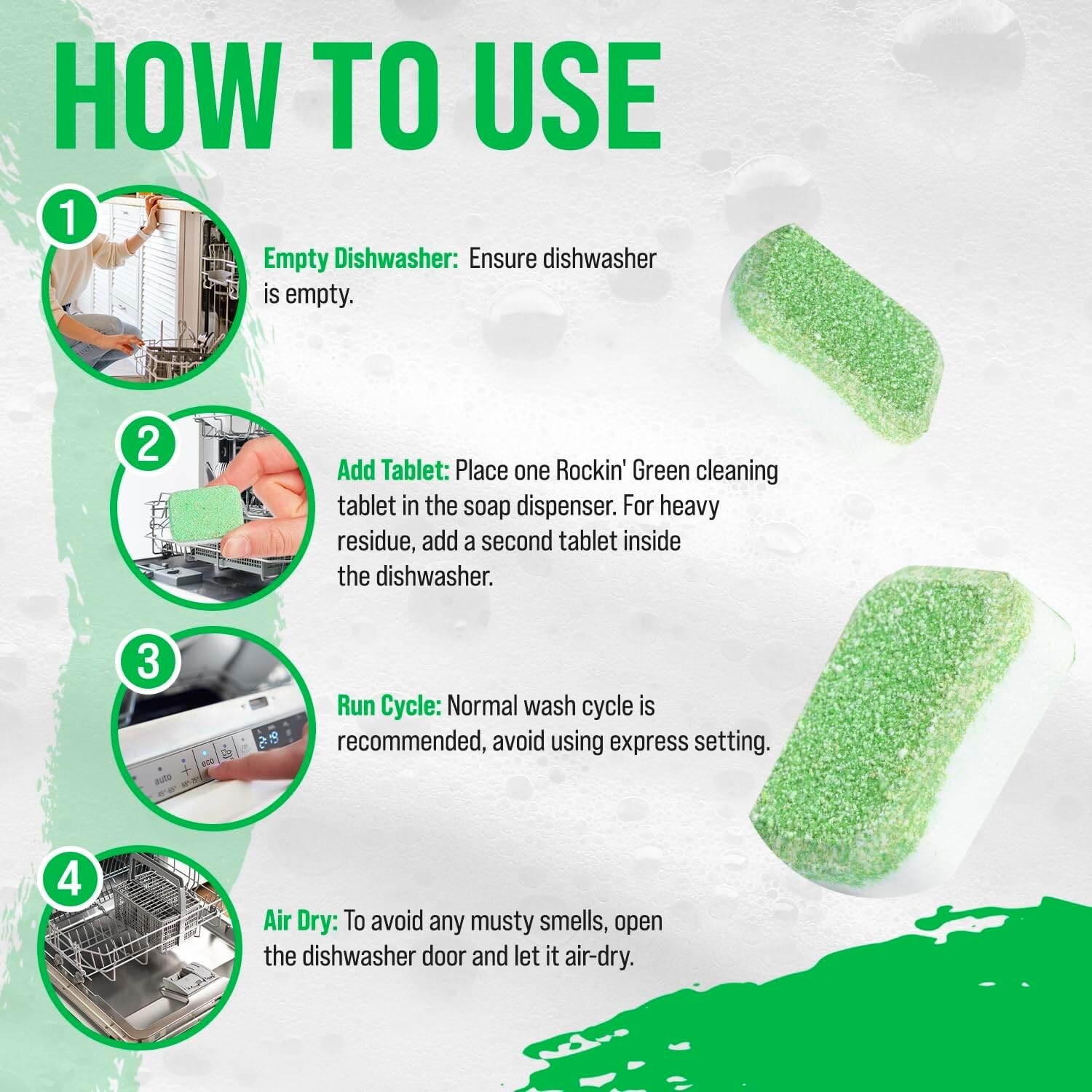Dishwasher Cleaner Tablets (8 Pack) - Septic Safe - photo 5
