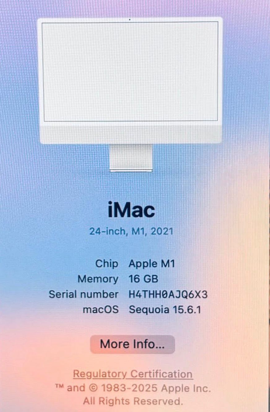 Apple iMac 24” M1 16GB RAM 1TB Like New - photo 4