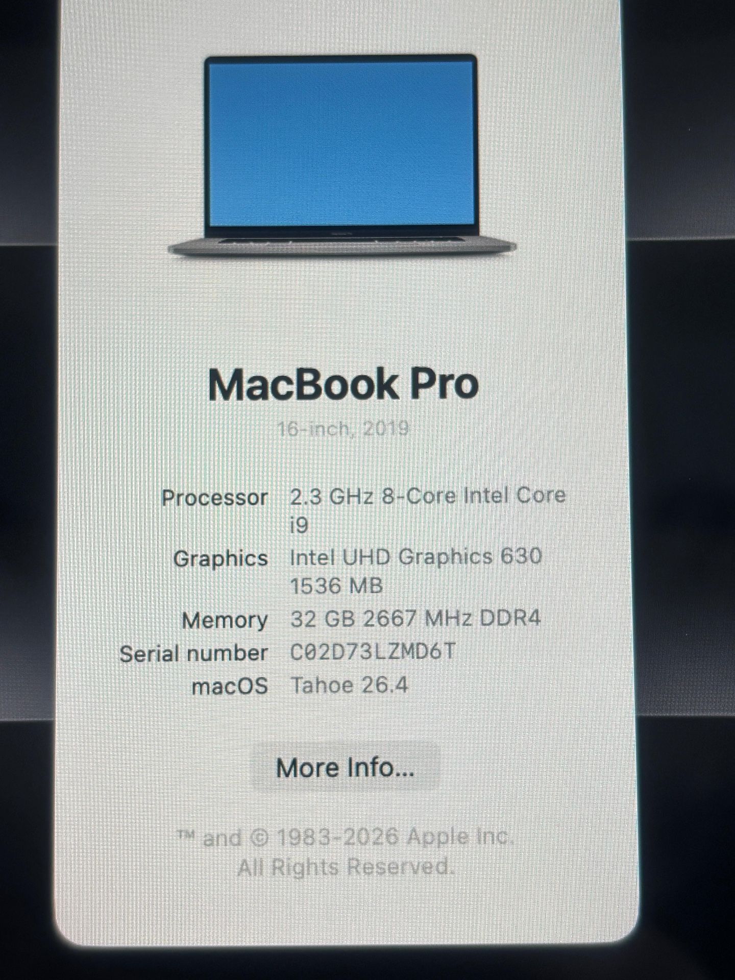 Apple Macbook Pro 16” 2019 i9 32GB RAM 1TB SSD Radeon Pro 5500M - photo 3