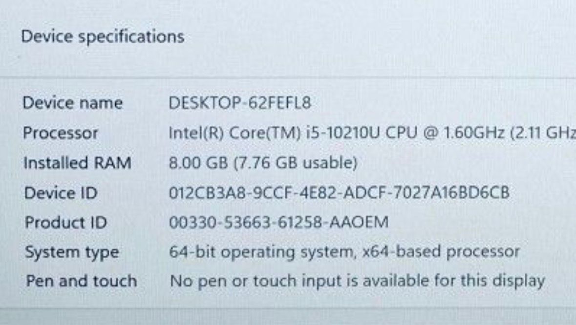 Lenovo T14S 2020 Core i5 8GB RAM 256GB SSD Win 11 Pro - photo 3