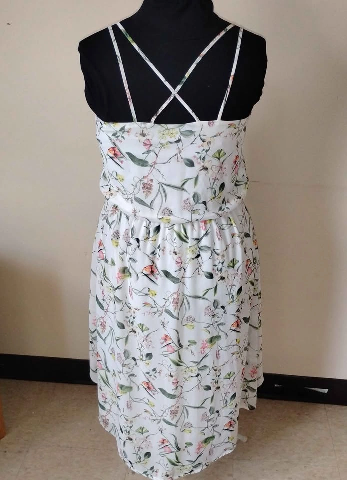 Ladies Smart Set White Green Floral Hi-Lo Summer Dress 🌱 - photo 2