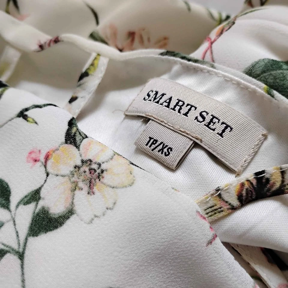 Ladies Smart Set White Green Floral Hi-Lo Summer Dress 🌱 - photo 4
