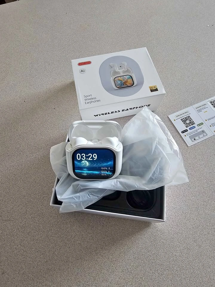 Wireless Earbuds Hi-Fi Audio w/ Screen
