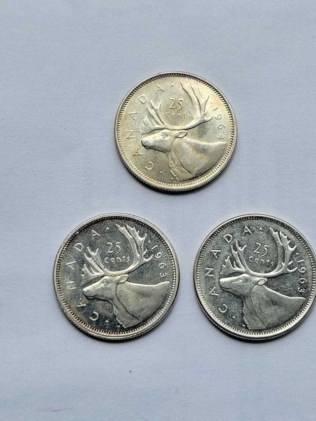 1963-1964 Canadian Silver Quarters