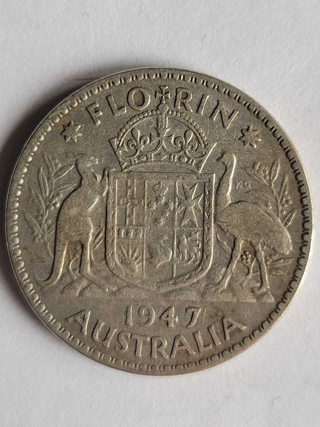 1947 Silver Australian Florin